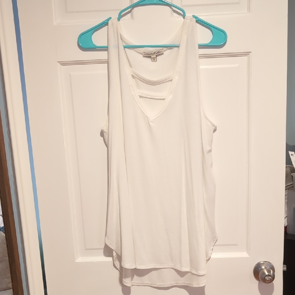 Express White Sleeveless Tank
